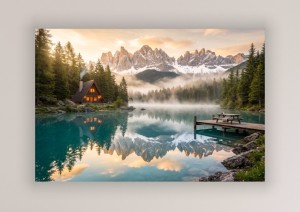 OBRAZ NA PŁÓTNIE ŚCIANĘ GÓRY ALPY NATURA WIDOK DO SYPIALNI SALONU KUCHN