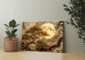 Obraz 3D luksusowy Złote Drzewo Bonsai i Księżyc w złocie DO SALONU SYPIALNI