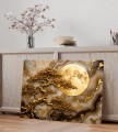 Obraz 3D luksusowy Złote Drzewo Bonsai i Księżyc w złocie DO SALONU SYPIALNI