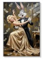 Obraz Canvas Królik Bugs i Marilyn Monroe - Obraz Pop Art w Złocie – Edycja Premium | Biznes i Motywacja