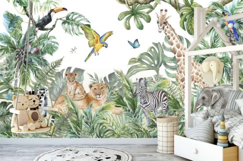 Fototapeta dla dzieci jungla zwierzeta fsd170