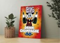 Obraz  kaczka pop art sknerus Save WAter drink champagne – Edycja Premium | Biznes i Motywacja
