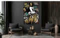 Ekskluzywny Obraz Kobieta seksowna w Masce Myszki, Modern Pop Art –Złote Detale, Glamour Street Art, Luxury Wall Art – Edycja Premium | Sztuka Nowoczesna i Pop-Art (1)