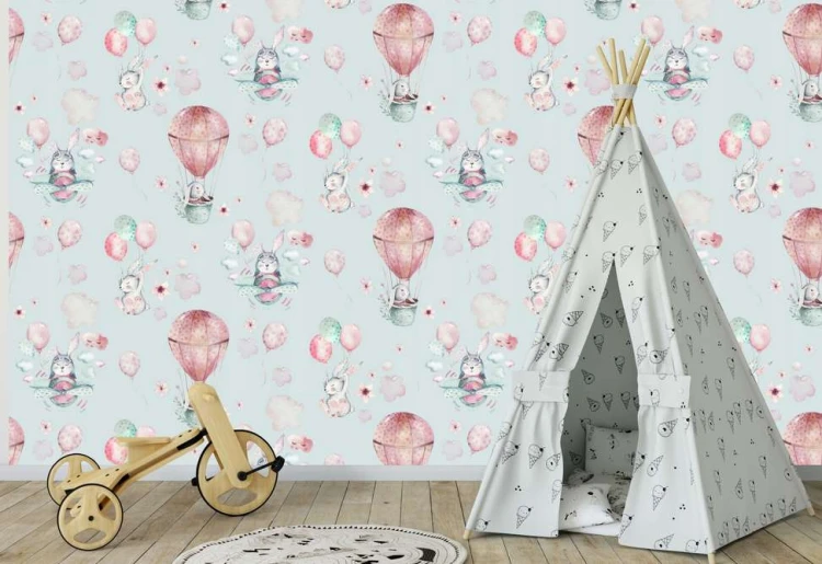 Fototapeta dla dzieci króliczki balony-fsd112.jpg