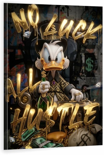  Obraz Sknerus Pop Art Motywacja Biuro Walcz Kaczka no luck no hustle – Edycja Premium | Biznes i Motywacja
