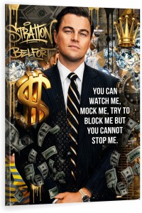 Obraz Wilk z Wall Street - Leonardo DiCaprio Pop Art - Motywacja Sukces – Edycja Premium | Biznes i Motywacja