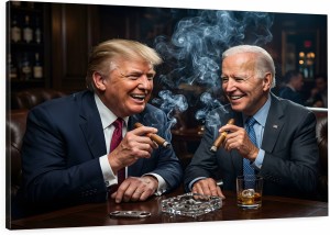obraz Trump and Biden Smoking Cygara Whisky Gabinet Gentleman Club – Edycja Premium | Biznes i Motywacja
