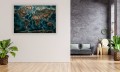 Nowoczesny obraz Mapa Świata - Styl Industrialny Loft - Złoto i Granat – Edycja Premium | Sztuka Nowoczesna i Loft