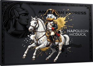  Obraz Pop Art - Kaczor Donald Napoleon - Amex Black Card Edition - Ekskluzywny Loft – Edycja Premium | Biznes i Motywacja