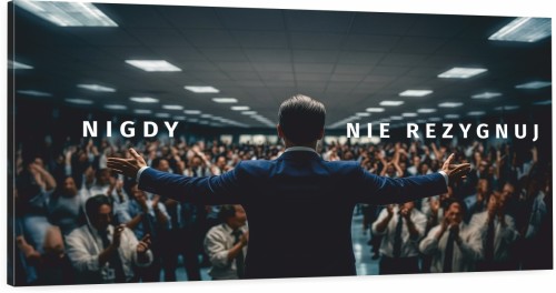  obraz motywacyjny nigdy nie rezygnuj never quit wilk wallstreet