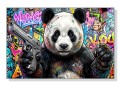 Obraz Pop Art: Panda z Pistoletem Loft – Graffiti Urban Art