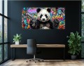 Obraz Pop Art: Panda z Pistoletem Loft – Graffiti Urban Art