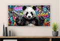 Obraz Pop Art: Panda z Pistoletem Loft – Graffiti Urban Art