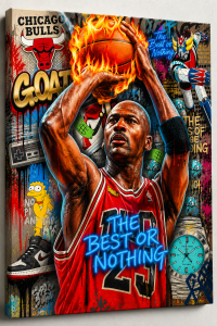 Obraz Pop Art: Michael Jordan „The GOAT” – Legendarny Styl Chicago Bulls