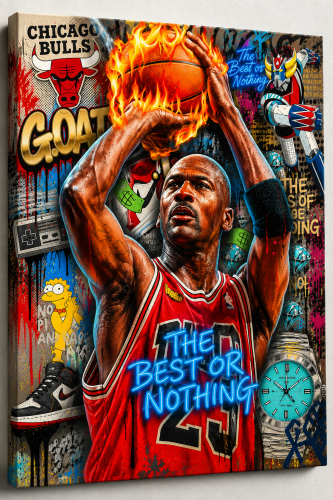 Obraz Pop Art: Michael Jordan „The GOAT” – Legendarny Styl Chicago Bulls