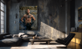 Obraz CONOR McGREGOR Pop Art Loft Beton Grafit Złoto – Edycja Premium