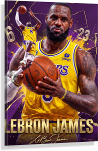 Obraz LEBRON JAMES Lakers G.O.A.T. Złoty Podpis 
