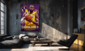Obraz LEBRON JAMES Lakers G.O.A.T. Złoty Podpis 