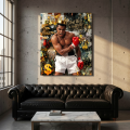 Obraz MUHAMMAD ALI The Greatest Pop Art Street Art – Nowoczesne Płótno Loft ze Złotem i Dolarami – Edycja Premium