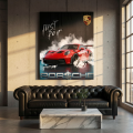 Obraz PORSCHE 911 GT3 RS Czerwone Just Do It Motywacyjny – Nowoczesna Sztuka Loft Street Art – Edycja Premium