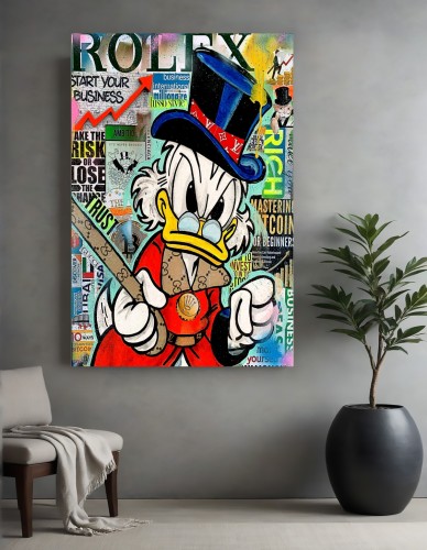 OBRAZ Scrooge McDuck Millionaire – Luxury Business Collage Premium