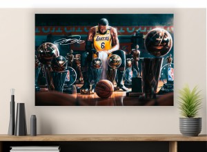 Obraz Canvas LEBRON JAMES King Collection – NBA Championship Trophy Premium