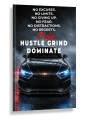 Obraz AUDI RS5 HUSTLE GRIND DOMINATE Motywacyjny – Nowoczesna Sztuka Loft Street Art do Biura i Salonu