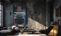 Obraz AUDI RS5 HUSTLE GRIND DOMINATE Motywacyjny – Nowoczesna Sztuka Loft Street Art do Biura i Salonu