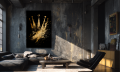 Obraz CZARNO ZŁOTY KORONA ROLEX Pop Art Street Art – Nowoczesna Sztuka Loft Glamour do Biura i Salonu – Edycja Premium