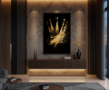Obraz CZARNO ZŁOTY KORONA ROLEX Pop Art Street Art – Nowoczesna Sztuka Loft Glamour do Biura i Salonu – Edycja Premium