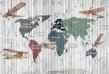 Fototapeta dla dzieci mapa samoloty fsd133
