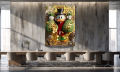 Obraz SKNERUS MCKWACZ Golden Scrooge The Other Side – Nowoczesny Luksusowy Pop Art Money z Monetami Chanel i Diabłem Tasmańskim – Edycja Premium
