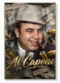 Obraz AL CAPONE Mafia Gangster Pop Art – Nowoczesna Sztuka Loft z Dolarami i Złotym Napisem do Biura i Salonu – Edycja Premium