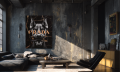 Obraz DOBERMAN PRADA Money Art Czarny Marmur – Nowoczesna Sztuka Loft Glamour z Dolarem do Biura i Salonu – Edycja Premium