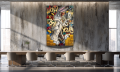 Obraz KRÓLIK BUGS The World Is Yours Pop Art Motywacyjny – Nowoczesna Sztuka Loft Street Art – Edycja Premium