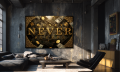 Obraz MONEY NEVER SLEEPS Motywacyjny Złote Dolary – Nowoczesna Sztuka Pop Art – Edycja Premium