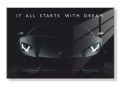 Obraz LAMBORGHINI AVENTADOR It All Starts With Dream – Nowoczesna Sztuka Motywacyjna Loft Stealth Black do Biura i Salonu – Edycja Premium
