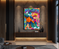 Obraz BUGS & LOLA BUNNY Modern Pop Art Graffiti – Nowoczesna Sztuka Loft Street Art do Salonu i Sypialni – Edycja Premium
