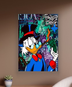 Obraz SKNERUS MCKWACZ Płonący Dolar Cygaro Nowoczesny Luksusowy Pop Art Street Art Money do Biura