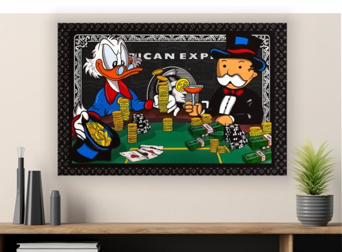 Obraz Sknerus McKwacz i Monopoly Poker – Nowoczesny Obraz Pop Art do Biura
