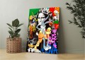 Obraz Mona Lisa i Królik Bugs Street Art – Nowoczesny Obraz Pop Art do Salonu