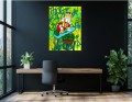 Obraz Sknerus McKwacz Prasowanie Pieniędzy – Nowoczesny Obraz Pop Art do Biura