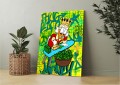 Obraz Sknerus McKwacz Prasowanie Pieniędzy – Nowoczesny Obraz Pop Art do Biura