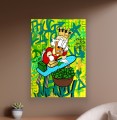 Obraz Sknerus McKwacz Prasowanie Pieniędzy – Nowoczesny Obraz Pop Art do Biura
