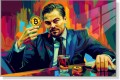 Obraz LEONARDO BITCOIN Wilk z Wall Street OBRAZ Motywacyjny Biznes Pop Art