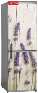 Naklejka, Okleina Laminowana na Lodówkę Lawenda Drewno