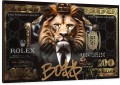 Obraz LEW ROLEX Boss 100 Dolarów OBRAZ Motywacyjny Król Pieniądze Loft