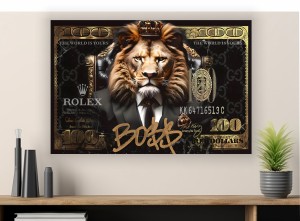 Obraz LEW ROLEX Boss 100 Dolarów OBRAZ Motywacyjny Król Pieniądze Loft