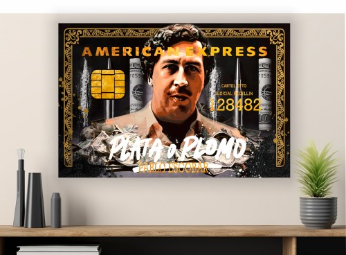 Obraz PABLO ESCOBAR Plata O Plomo OBRAZ Motywacyjny Narcos American Express Loft