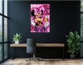 Obraz MYSZKA MINNIE Chanel Louis Vuitton OBRAZ Pop Art Różowy Graffiti